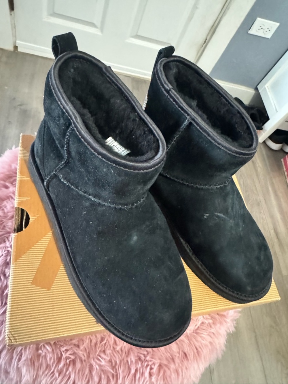 UGG Black Suede Mini Boots - Picture 2 of 4